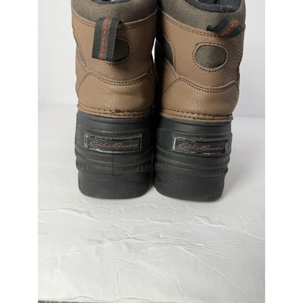 Eddie Bauer Leavenworth Mens 9M Brown Black Winter Duck Boots Lace Up Textile Up